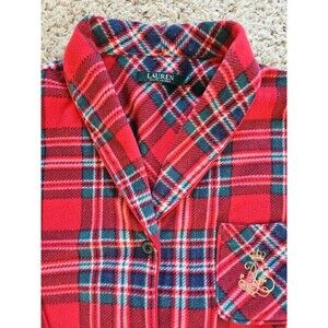 Lauren Ralph Lauren Red Plaid Pajama Top